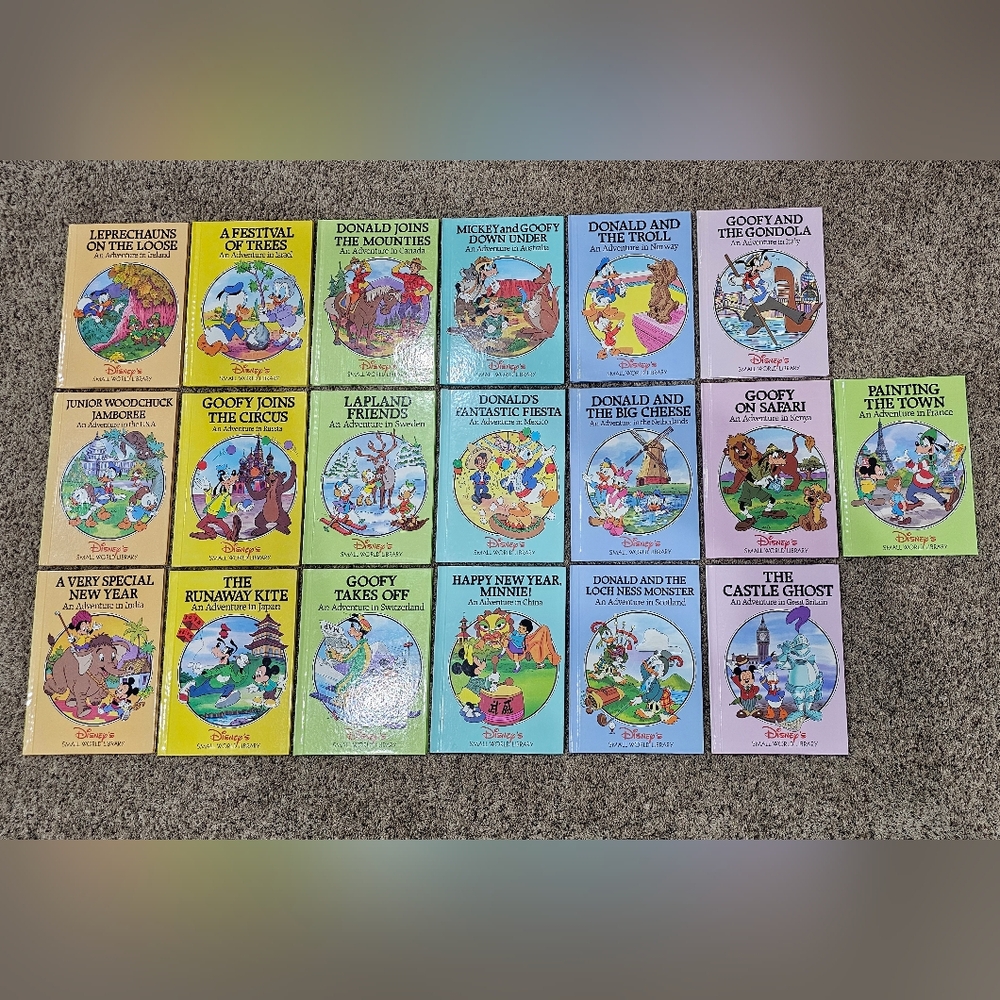 Disney Small World Library Book Set Lot Of 19